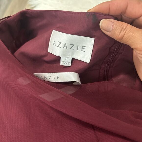 AZAZIE Elegant Burgundy Evening Gown .Size 14 - Picture 6 of 8